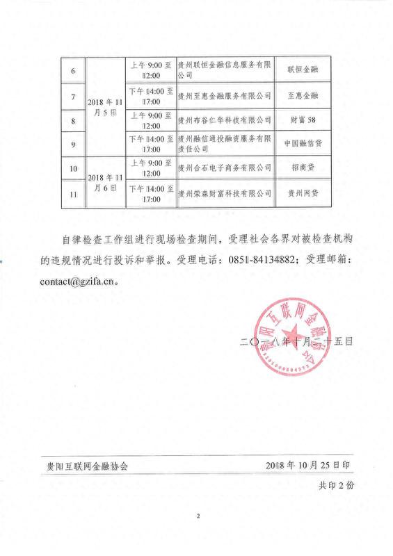 贵阳启动第二阶段网贷机构现场检查 涉及11家平台
