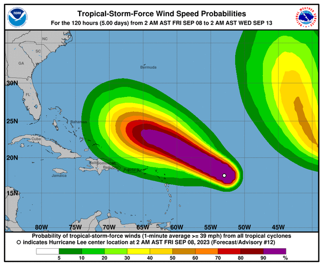 直捣美国？北大西洋飓风李再升级！已达5级，成2023年最强风王