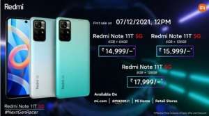 TMAH(约1275元起小米海外发布Redmi Note 11T手机：5000mAh电池)