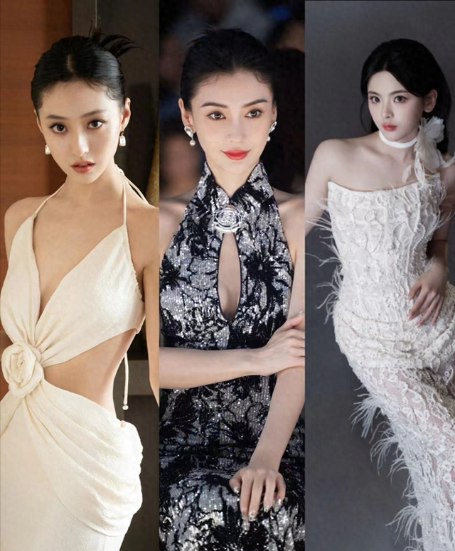 上海时装周,杨颖深V低胸,胡连馨露美背,都不及郭富城妻子惊艳
